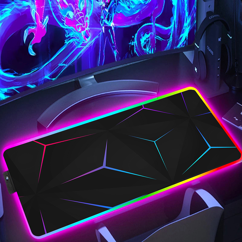 Tech Accessories For Desk - RGB Extended Hexagon Gaming Mouse Pad