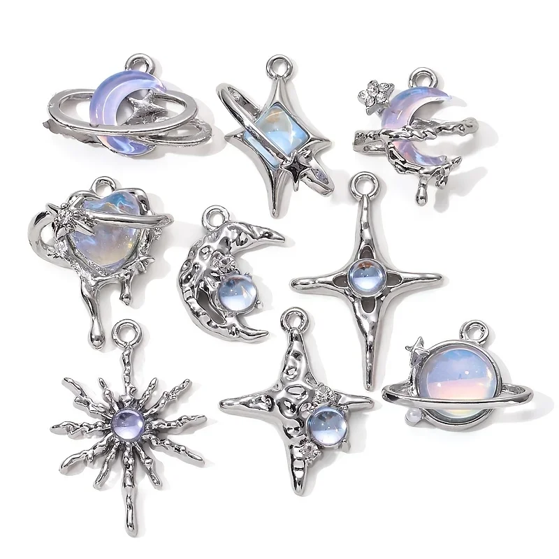 9pcs New Star Moon Enamel Char - огляд і ціна Y2K Tech Accessories