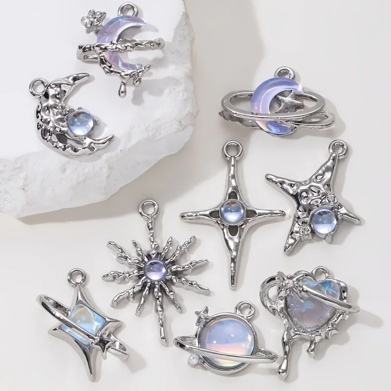 9pcs New Star Moon Enamel Char - огляд і ціна Y2K Tech Accessories