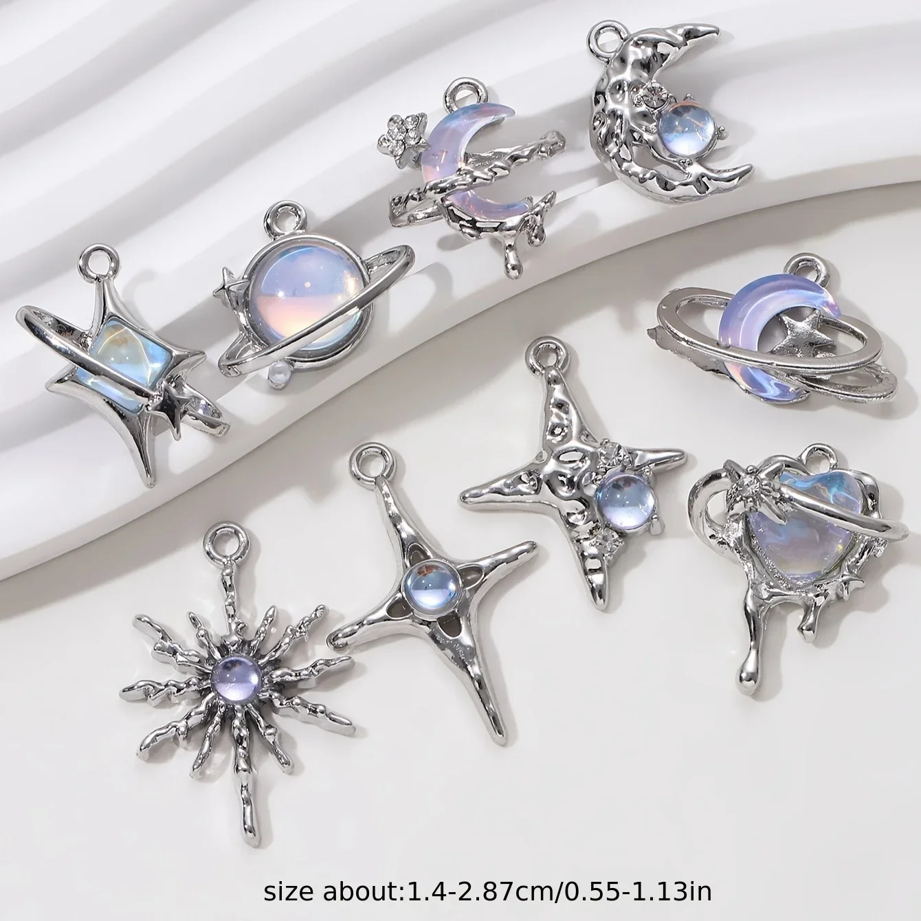 9pcs New Star Moon Enamel Char - огляд і ціна Y2K Tech Accessories