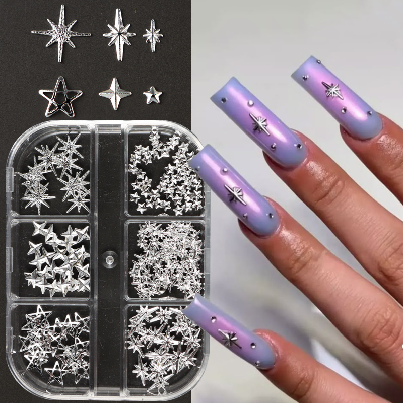 Metal Silver Star Nail Rivet S - огляд і ціна Y2K Tech Accessories