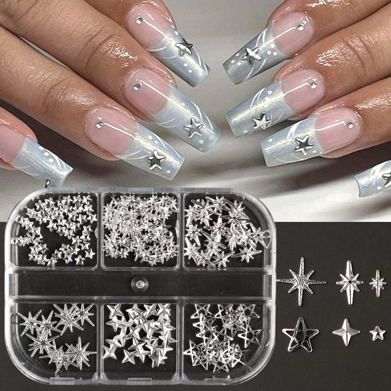 Metal Silver Star Nail Rivet S - огляд і ціна Y2K Tech Accessories