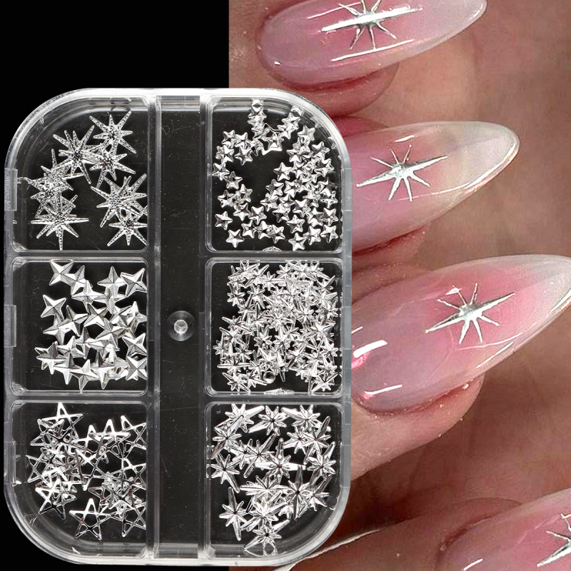 Metal Silver Star Nail Rivet S - огляд і ціна Y2K Tech Accessories