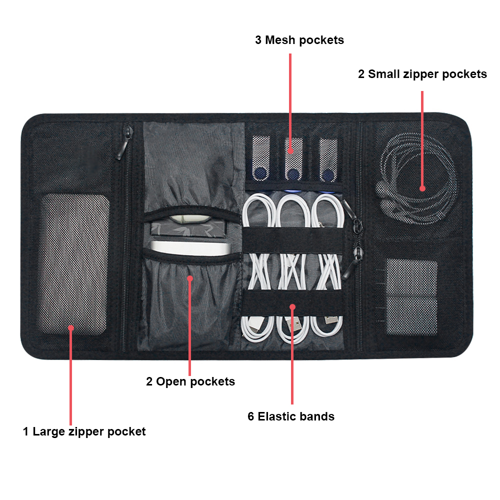 Tech Organizer Bag Cable Stora - огляд і ціна Tech Accessories Travel Organizer Pouch