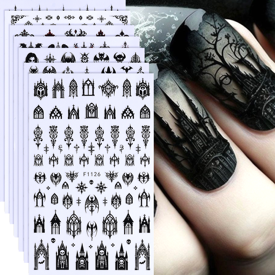 7/8pcs 3D Gothic Black Hallowe - огляд і ціна Y2K Tech Accessories