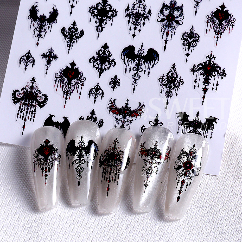 7/8pcs 3D Gothic Black Hallowe - огляд і ціна Y2K Tech Accessories